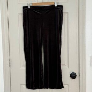 Old Navy Wide Leg Pants Womens Large Black Velvet Fall Winter Whimsigoth Witchy